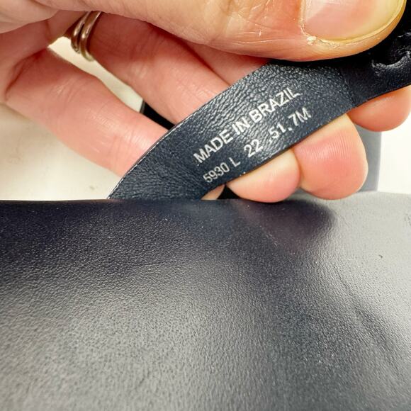 TORY BURCH Metal Miller Sandals in Navy Blue Gold Flip Flops Slides Size 7 - Picture 4 of 7